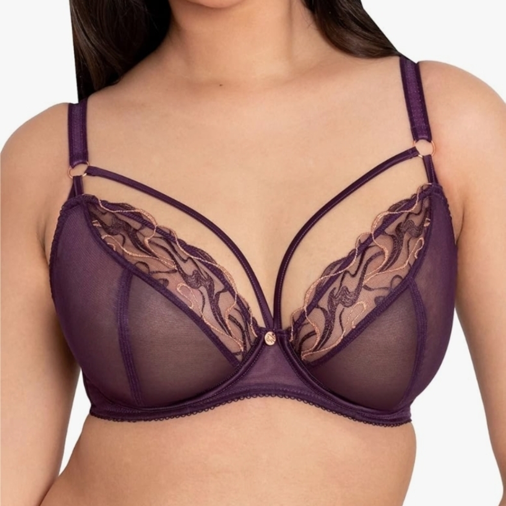Curvy Kate Scantilly Fascinate Plunge Underwire Bra, ST1710, Plum, 30G